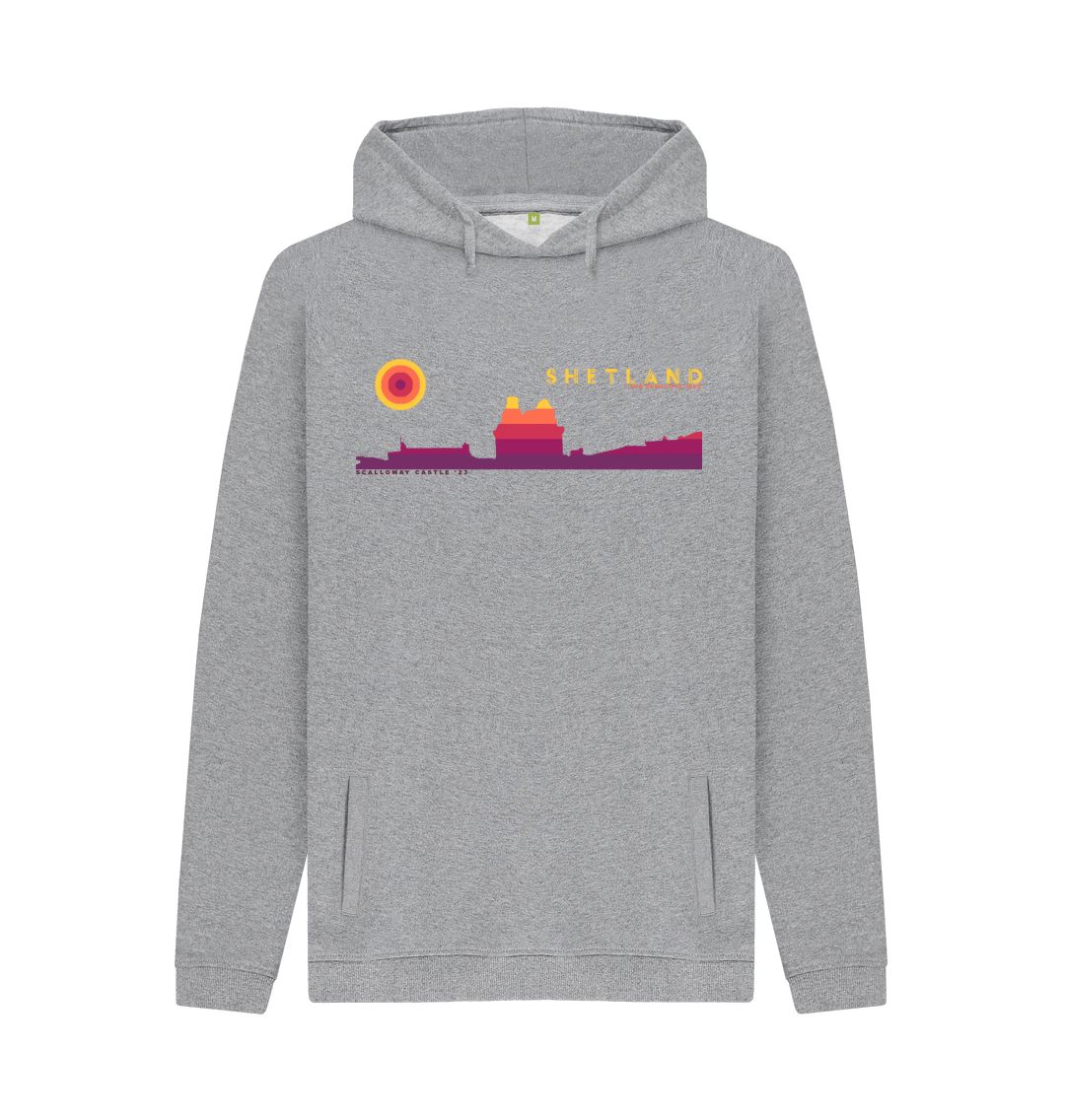 Light Heather Scalloway Castle Sunset Mens Hoody | Shetland, The Beautiful Isle