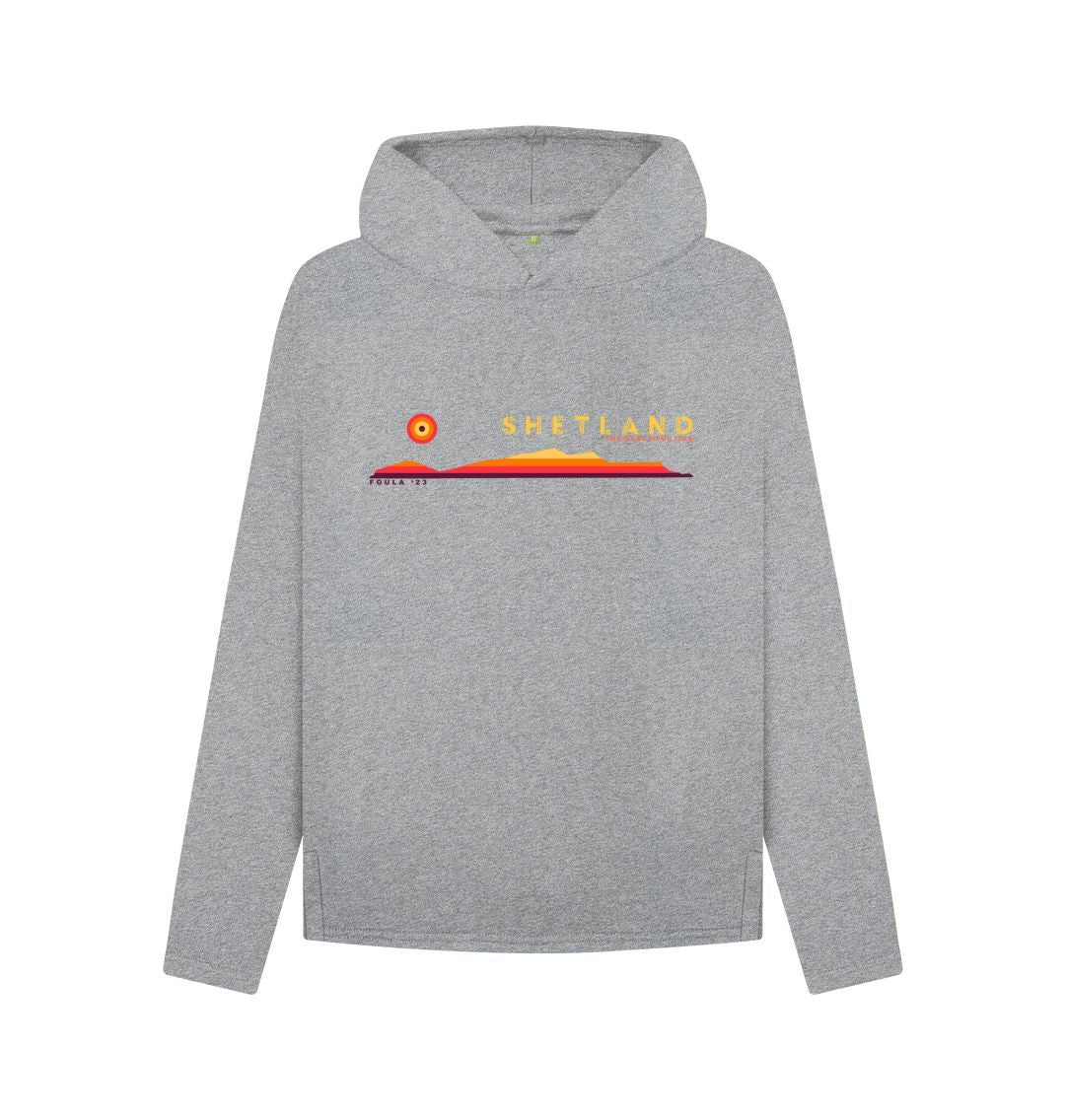 Athletic Grey Foula Sunset Womans Hoody | Shetland, The Beautiful Isle