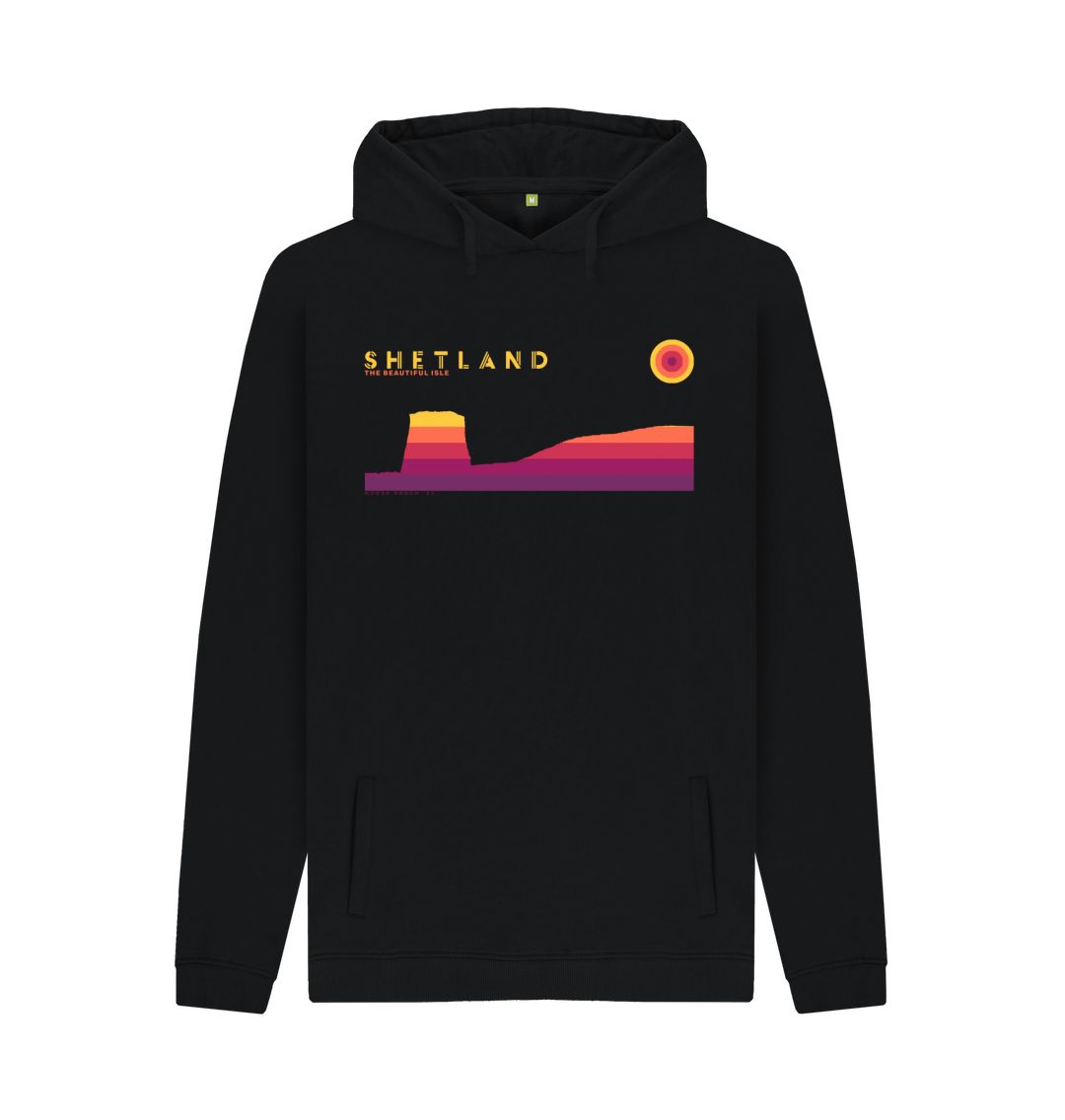 Black Mousa Broch Sunset Mens Hoody | Shetland, The Beautiful Isle