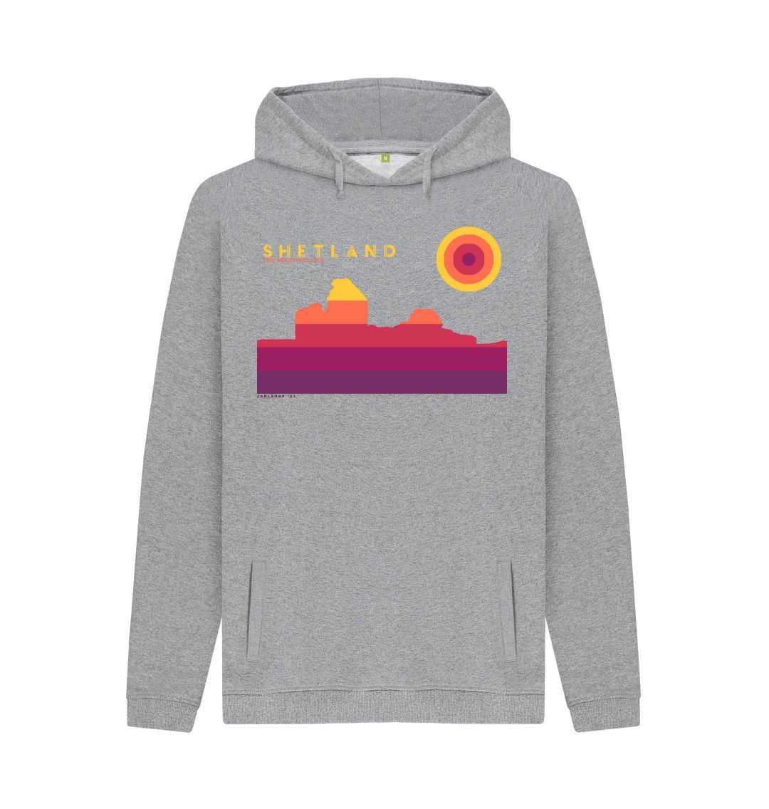Light Heather Jarlshof Sunset mans Hoodie | Shetland, The Beautiful Isle