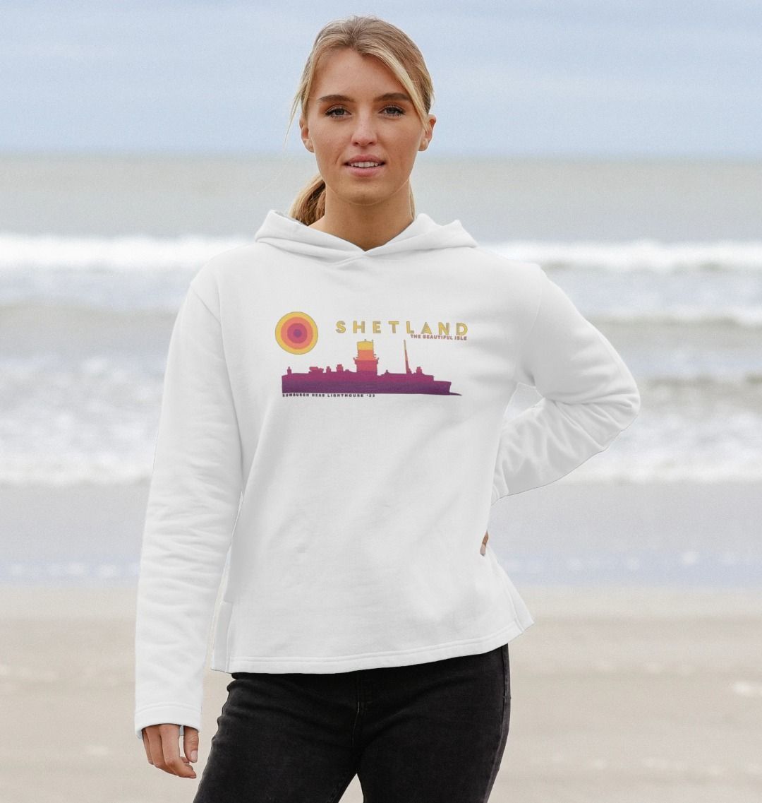 Sumburgh Lighthouse Sunset Womans Hoody