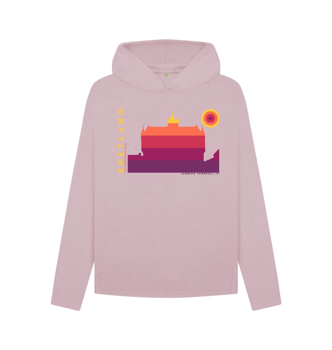 Mauve Lerwick Townhall Sunset Womans Hoody | Shetland, The Beautiful Isle