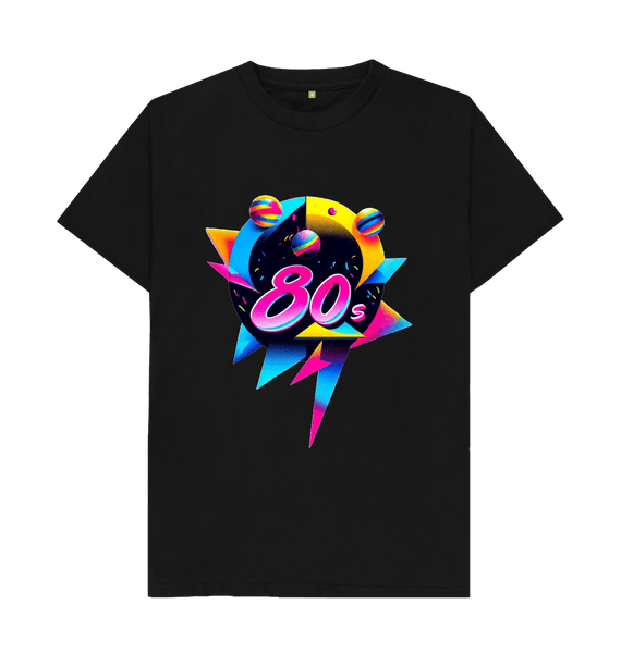 Black 80s Inspired Mens T-Shirt