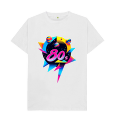 White 80s Inspired Mens T-Shirt