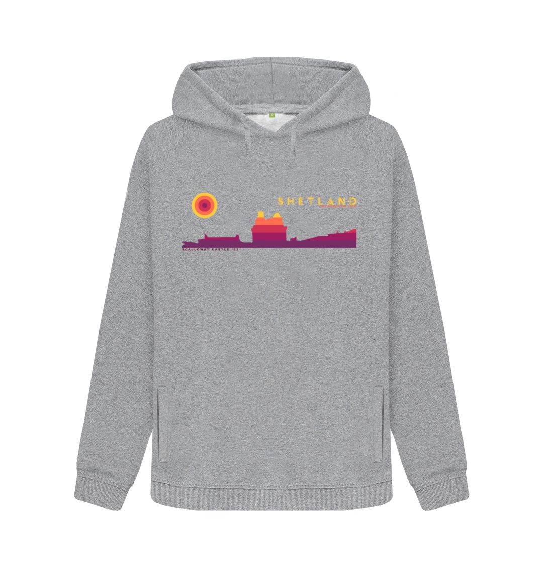 Light Heather Scalloway Castle Sunset Womans Hoody
