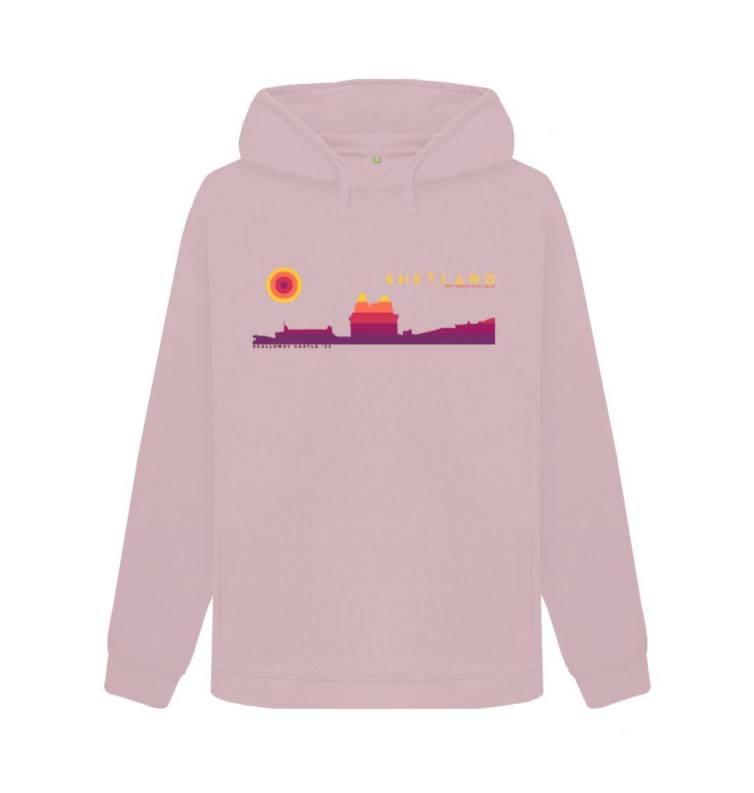 Mauve Scalloway Castle Sunset Womans Hoody