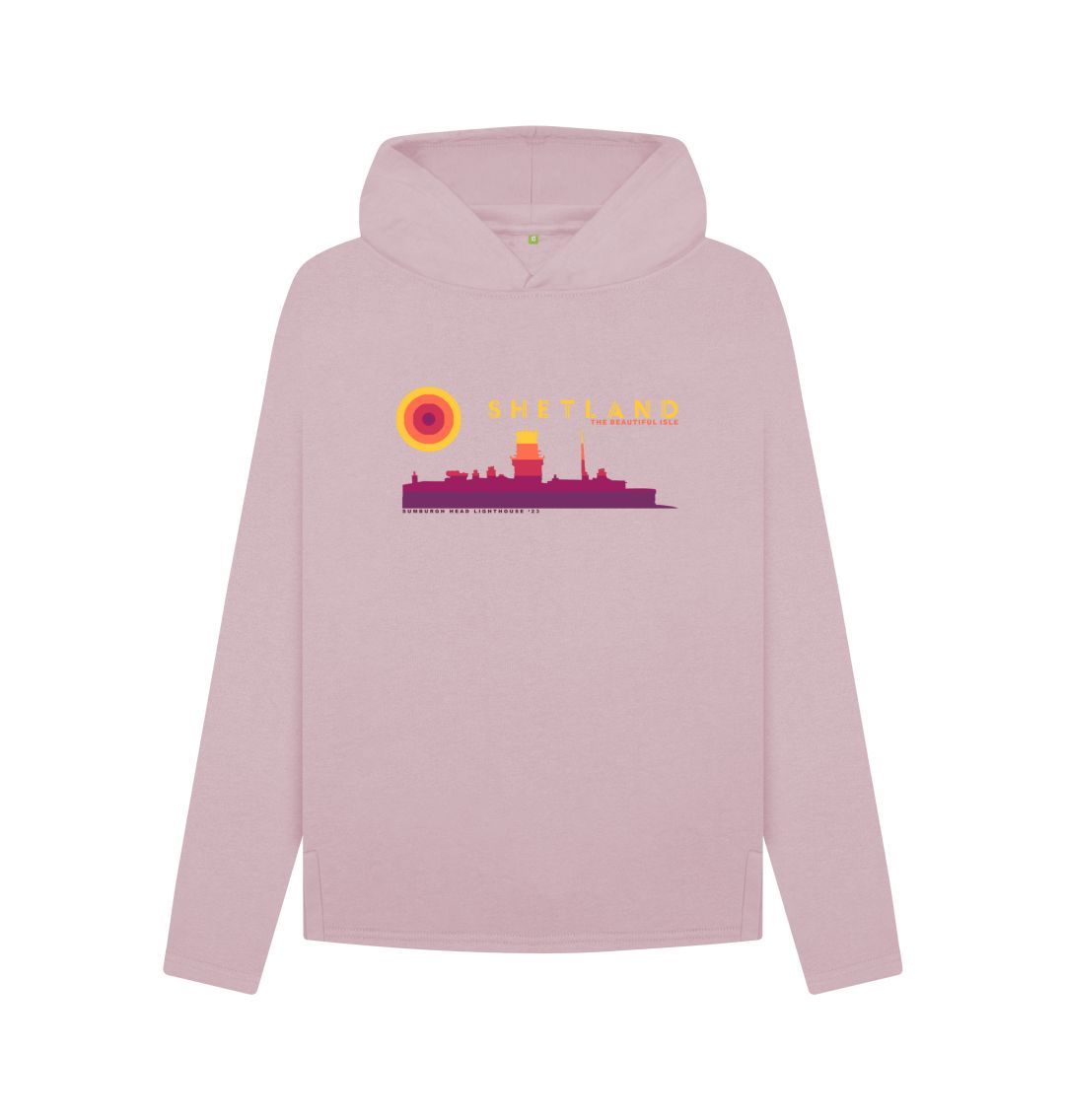 Mauve Sumburgh Lighthouse Sunset Womans Hoody | Shetland, The Beautiful Isle