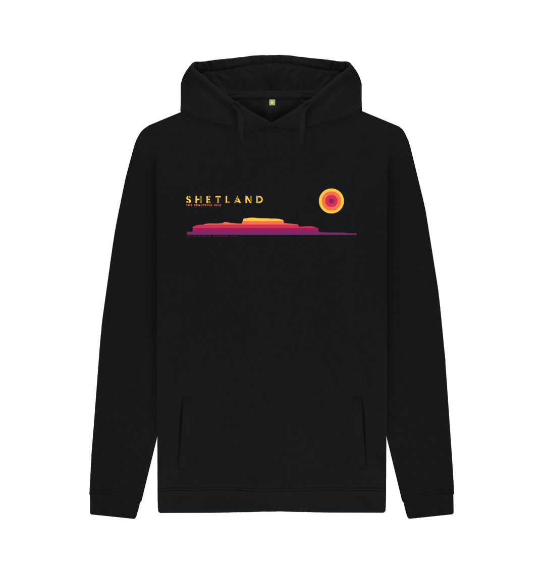 Black Clickimin Broch Sunset Mens Hoody | Shetland, The Beautiful Isle