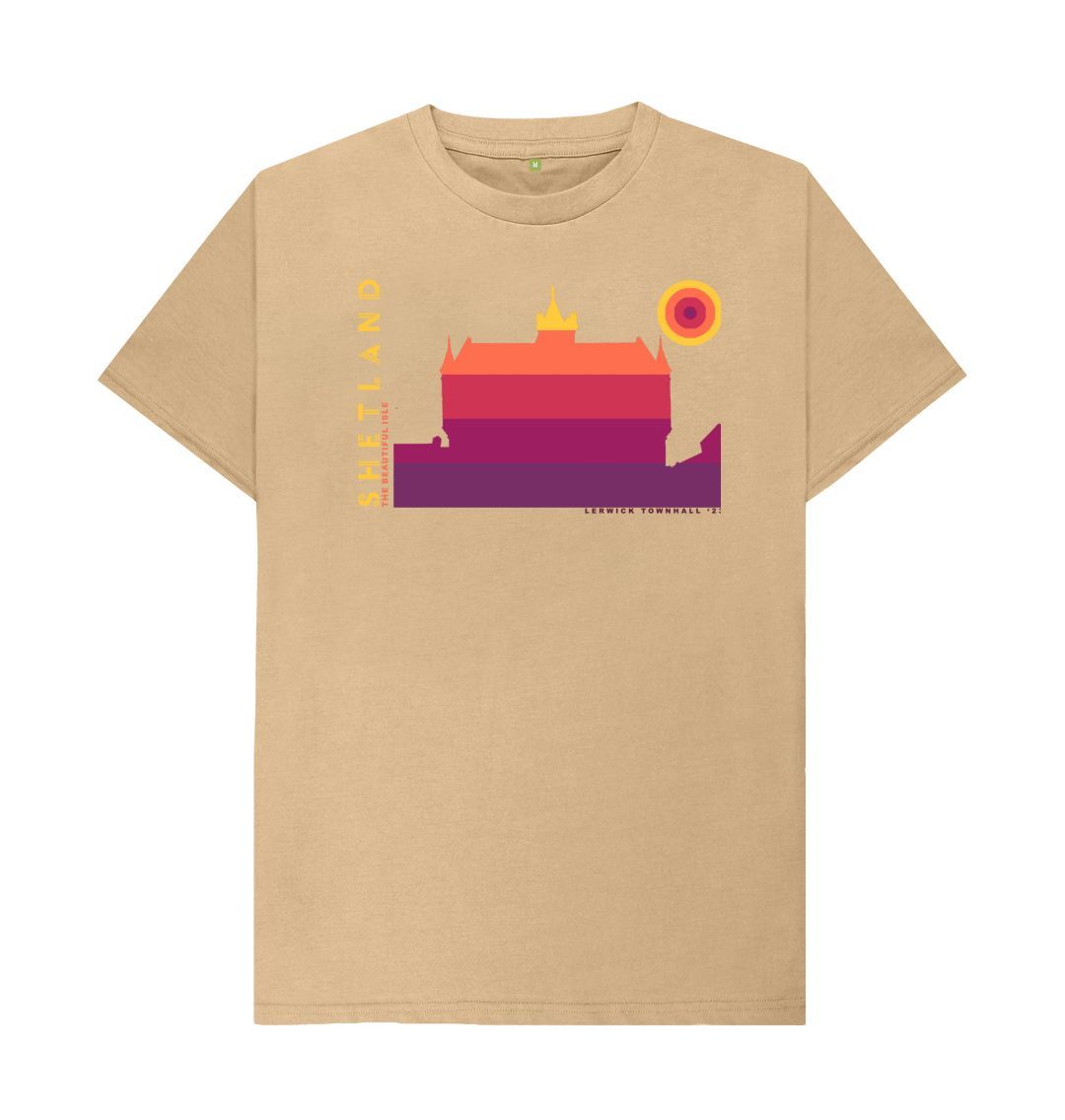 Sand Lerwick Townhall Sunset Mens T-Shirt | Shetland, The Beautiful Isle