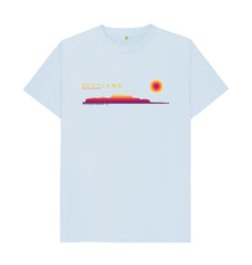 Sky Blue Clickimin Broch Sunset Mens T-Shirt | Shetland, The Beautiful Isle