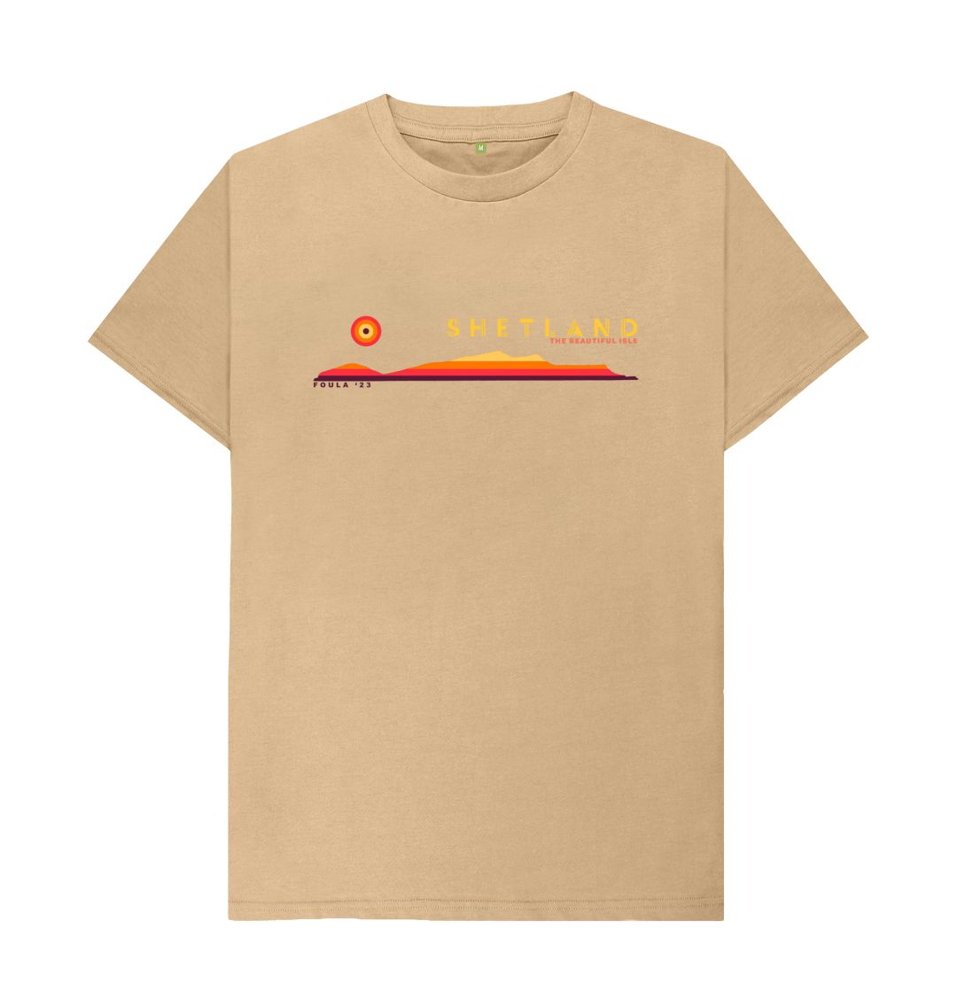 Sand Foula Sunset Mens T-Shirt | Shetland, The Beautiful Isle