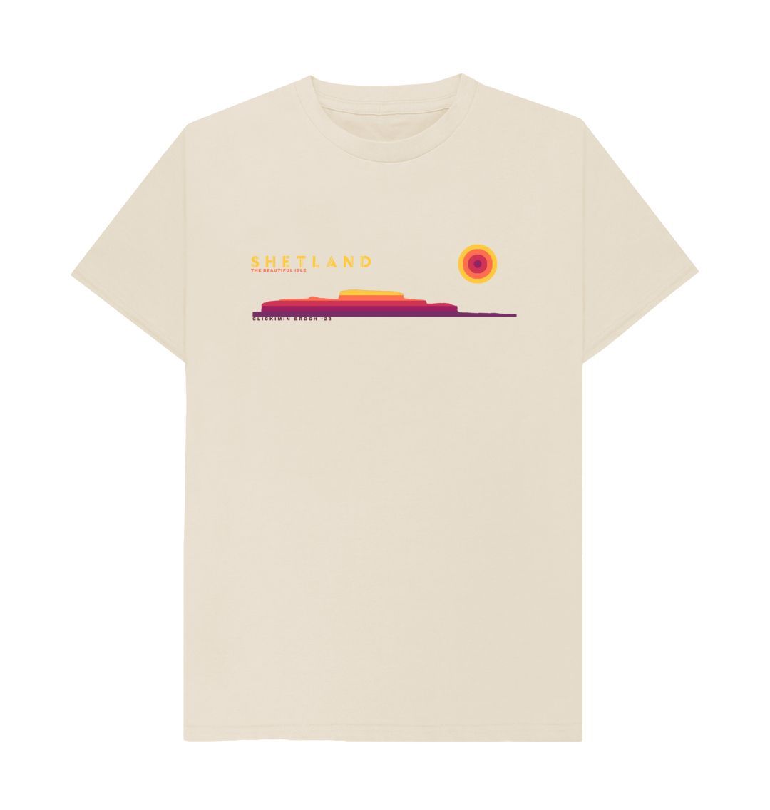 Oat Clickimin Broch Sunset Mens T-Shirt | Shetland, The Beautiful Isle