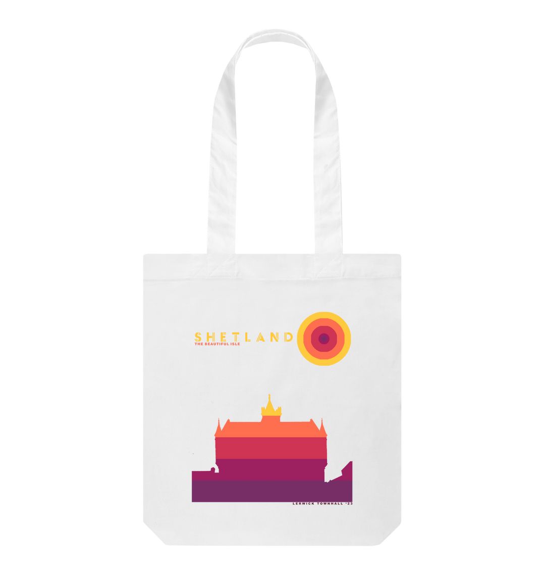 White Lerwick Townhall Sunset Tote Bag | Shetland, The Beautiful Isle