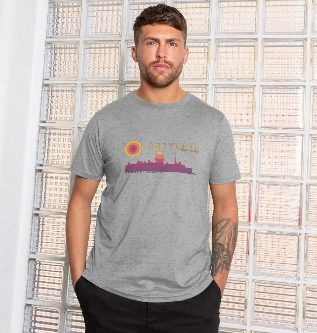 Sumburgh Lighthouse Sunset Mens T-Shirt