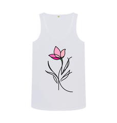 White Popping Blossom Womans Vest