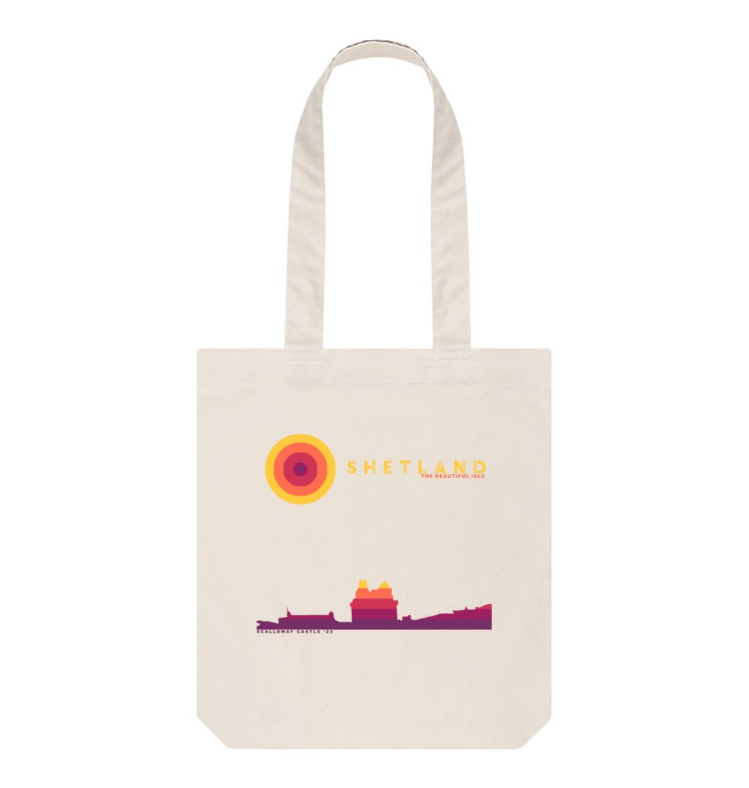 Natural Scalloway Castle Sunset Tote Bag | Shetland, The Beautiful Isle