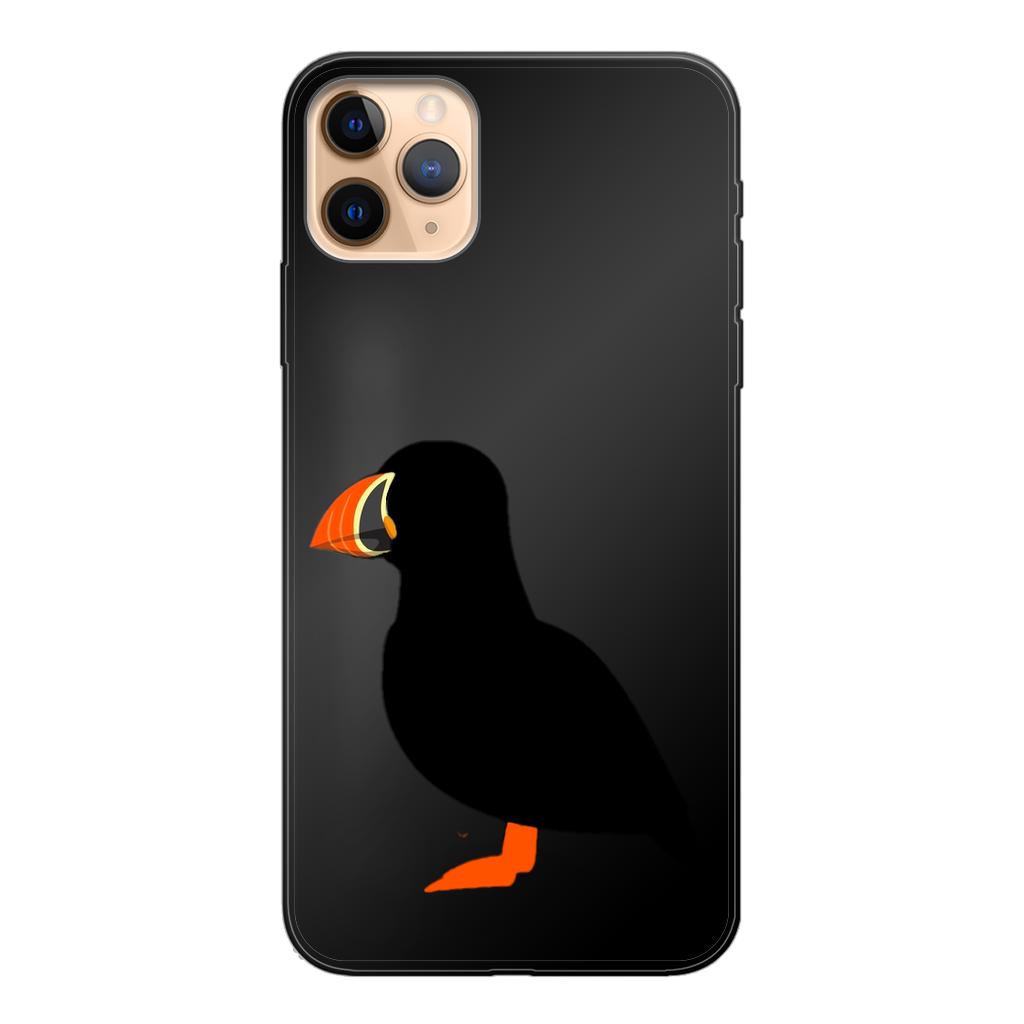 Puffin Printed Black Soft Phone Case