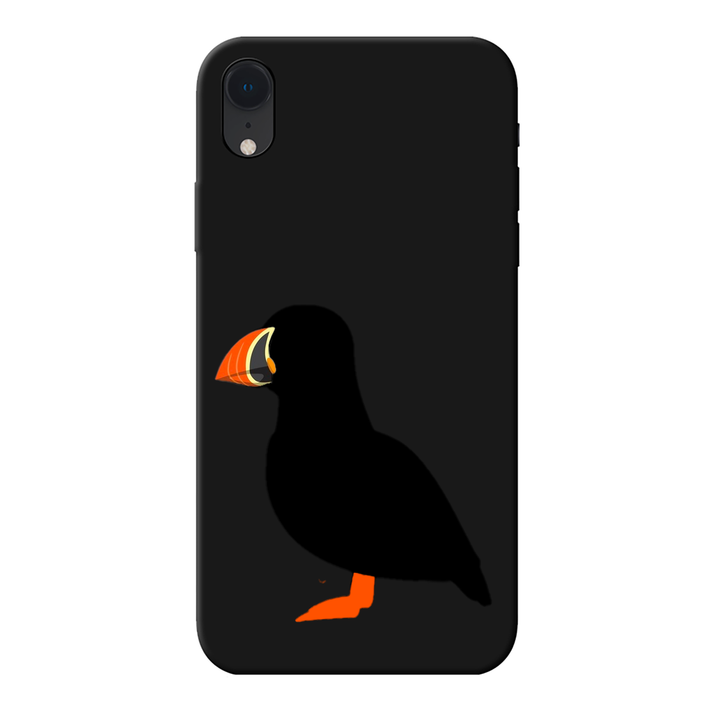 Puffin Printed Black Soft Phone Case