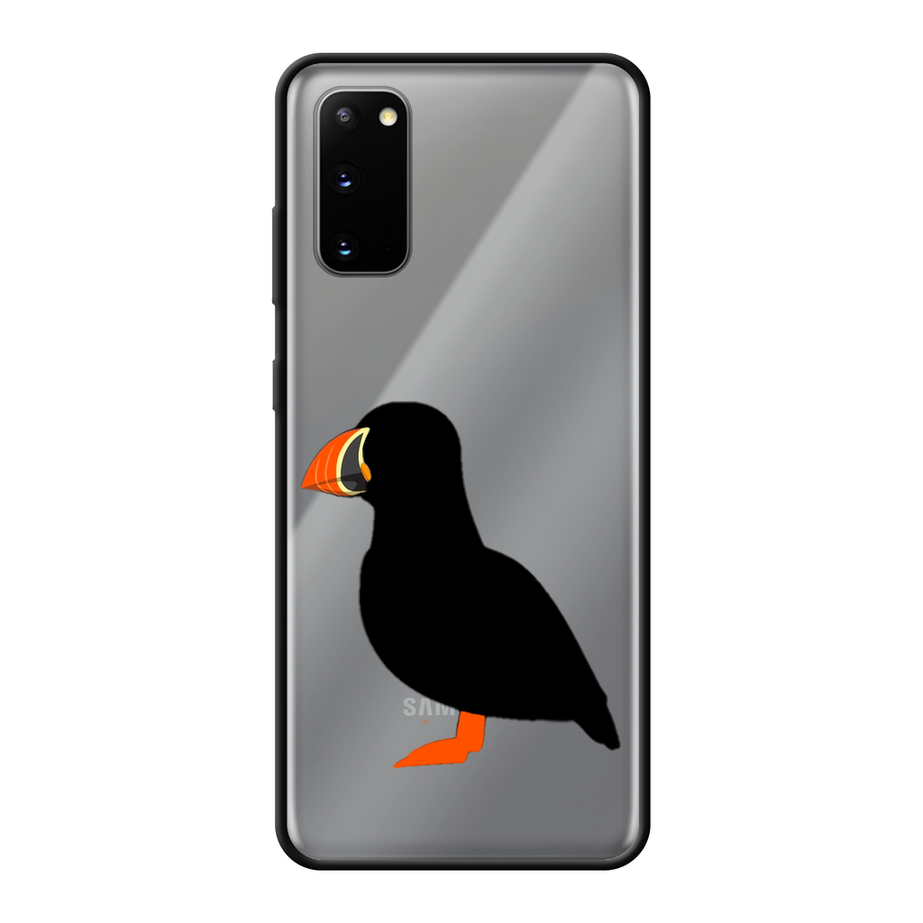 Puffin Printed Black Soft Phone Case