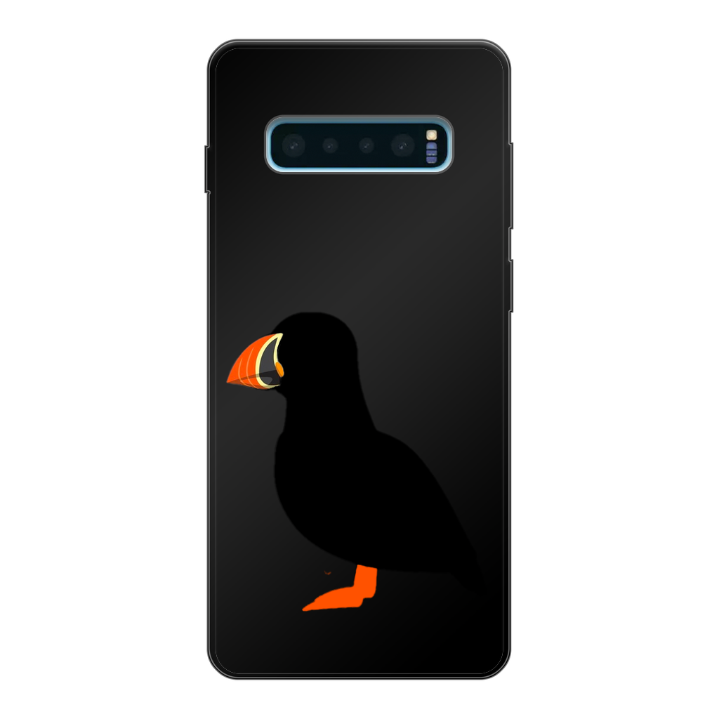 Puffin Printed Black Soft Phone Case