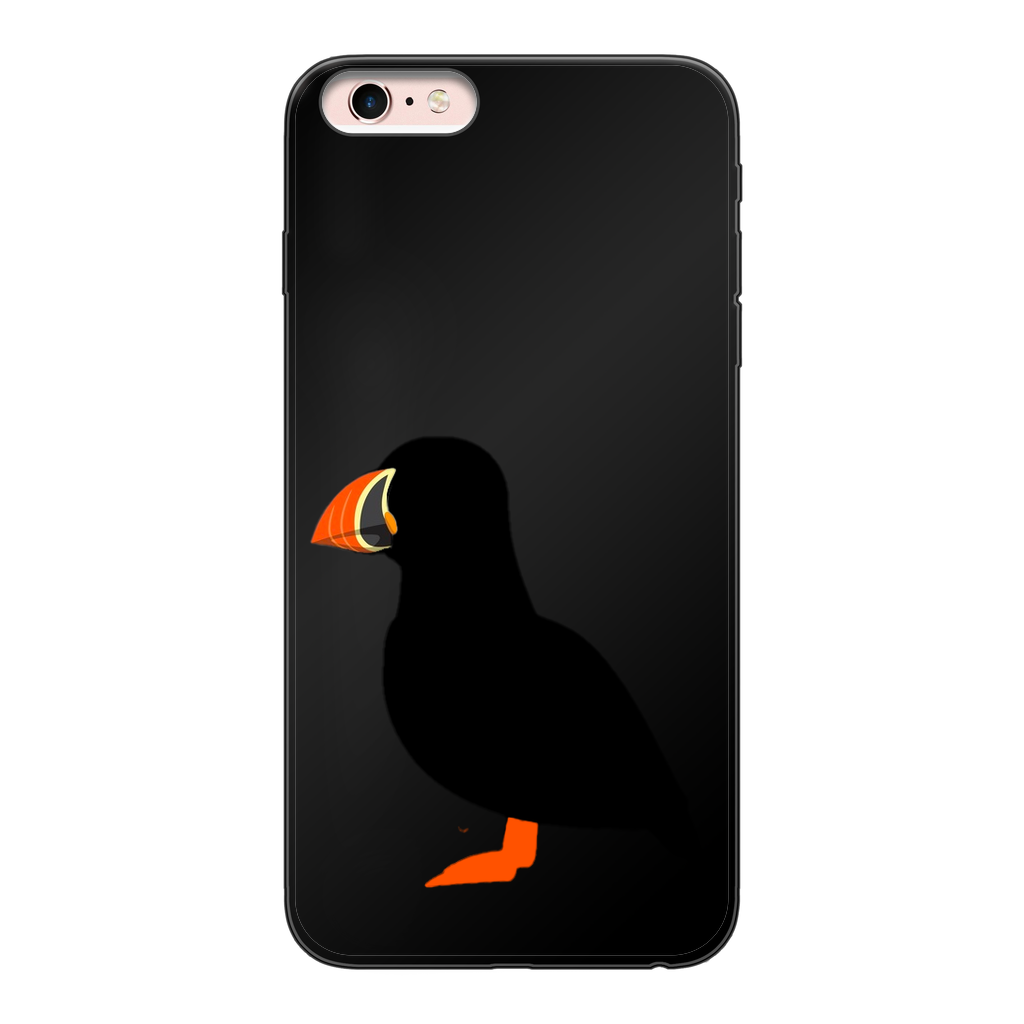 Puffin Printed Black Soft Phone Case