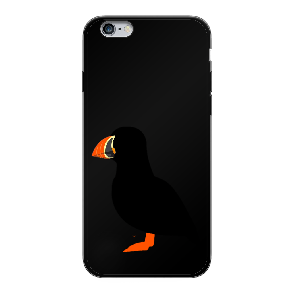 Puffin Printed Black Soft Phone Case