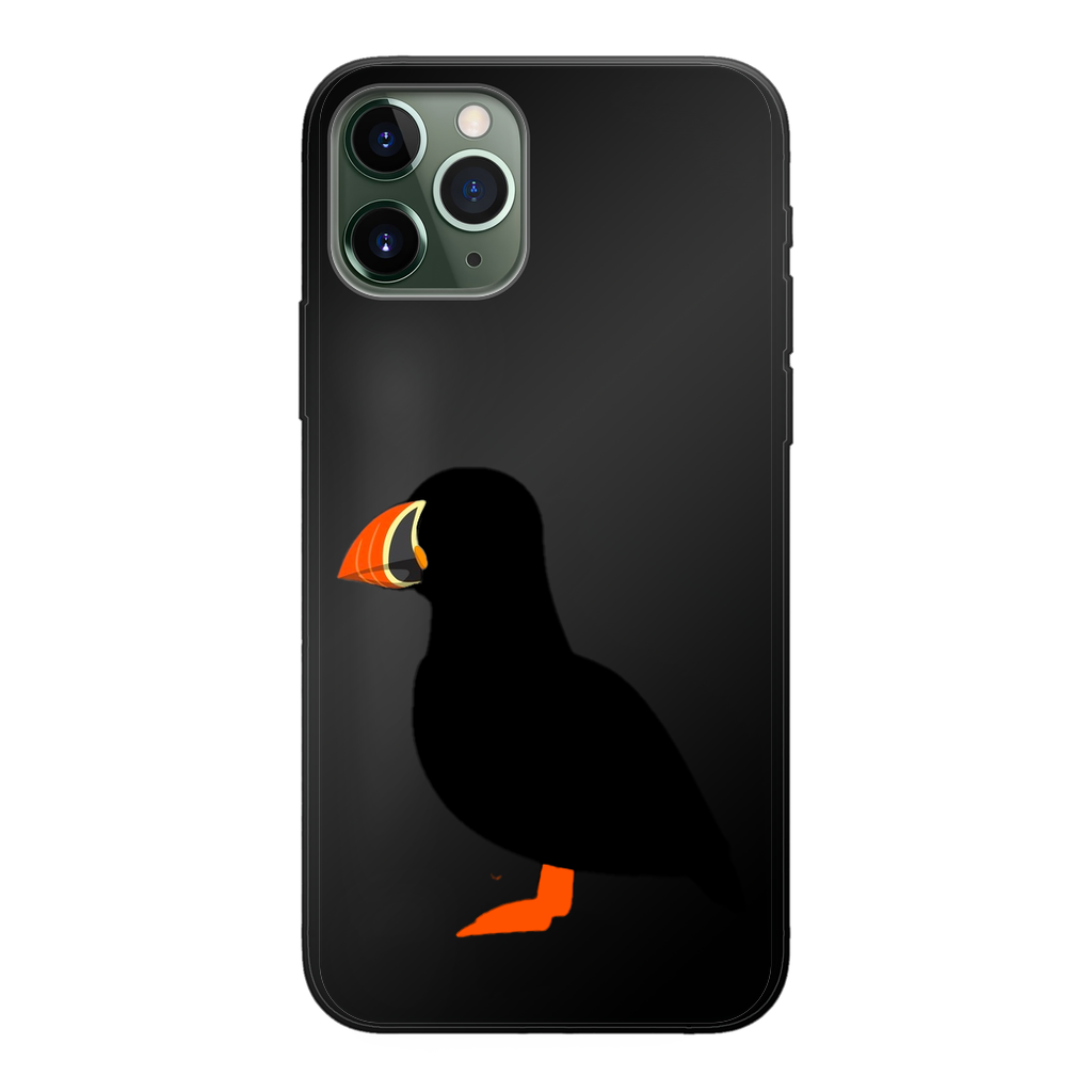 Puffin Printed Black Soft Phone Case