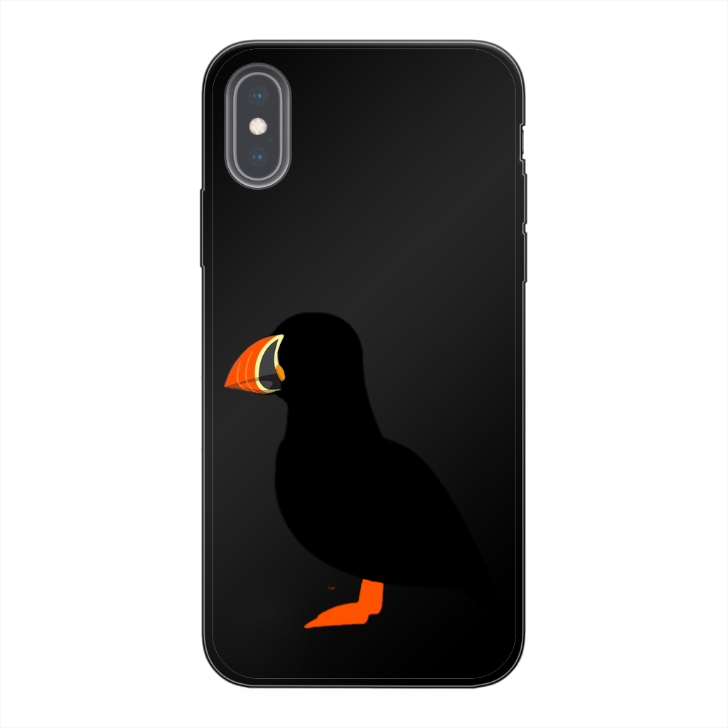Puffin Printed Black Soft Phone Case