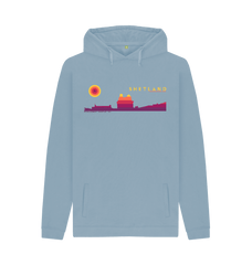 Stone Blue Printed Hoody Front