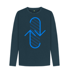 Denim Blue Steampunk Arrow Mens Long-sleeved T-Shirt