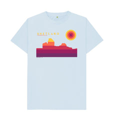 Sky Blue Jarlshof Sunset Mens T-Shirt | Shetland, The Beautiful Isle
