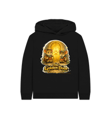 Black Printed Kids Hoodie Front