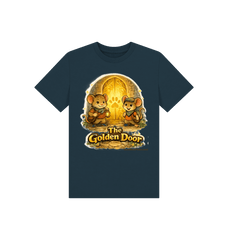Denim Blue Printed Kids T-Shirt Front