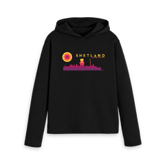 Black Printed Hoody Front