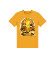 Mustard Printed Kids T-Shirt Front
