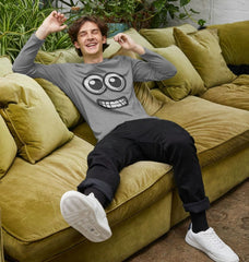 Googly Eyed Smile Mens Long-Sleeved T-shirt