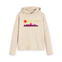 Oat Printed Hoody Front