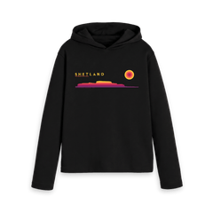 Black Printed Hoody Front
