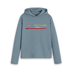 Stone Blue Printed Hoody Front