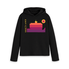 Black Printed Hoody Front