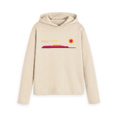 Oat Printed Hoody Front
