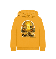 Mustard Printed Kids Hoodie Front