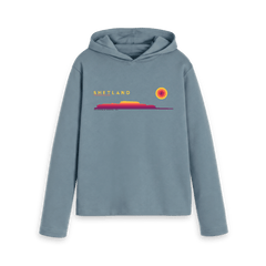 Stone Blue Printed Hoody Front