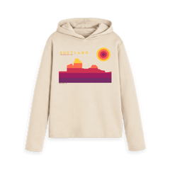 Oat Printed Hoody Front