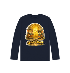 Navy Blue Printed Kids T-Shirt Front