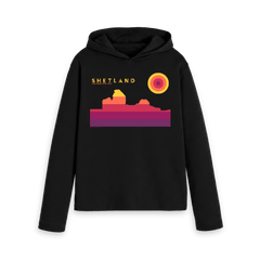 Black Printed Hoody Front