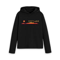 Black Printed Hoody Front