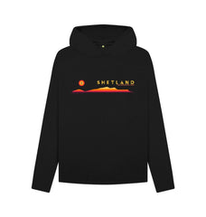 Black Foula Sunset Womans Hoody | Shetland, The Beautiful Isle