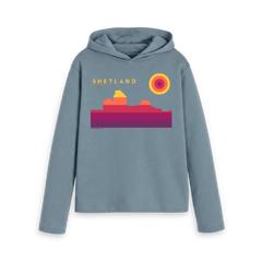 Stone Blue Printed Hoody Front