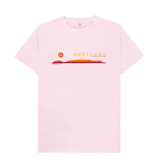 Pink Foula Sunset Mens T-Shirt | Shetland, The Beautiful Isle